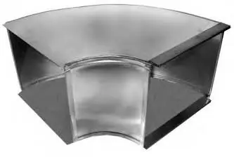 Southwark 1488 90 Degree Horizontal Elbow Galvanized 8 x 8 Square Throat
