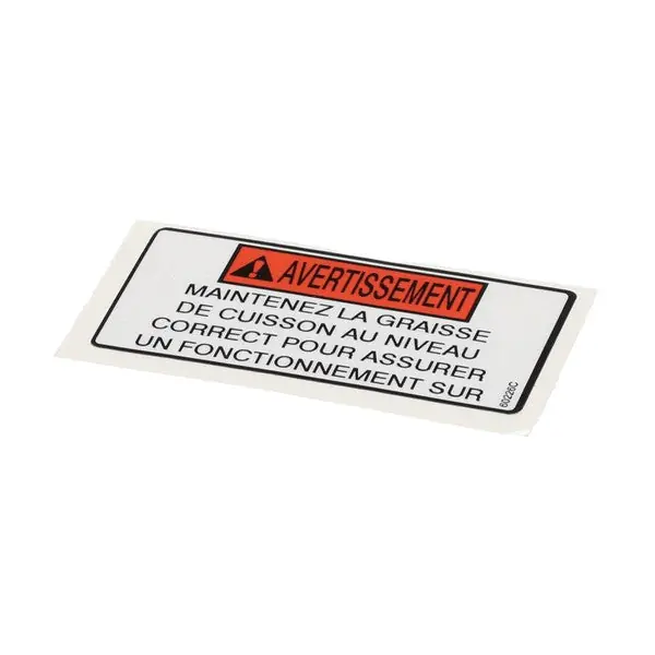 Henny Penny 60226 Label-oil Level Warning Fre