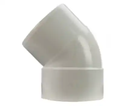 WESTLAKE PIPE & FITTINGS P404 4 in. Spigot x Hub SDR 35 PVC 45-Degree Street Elbow