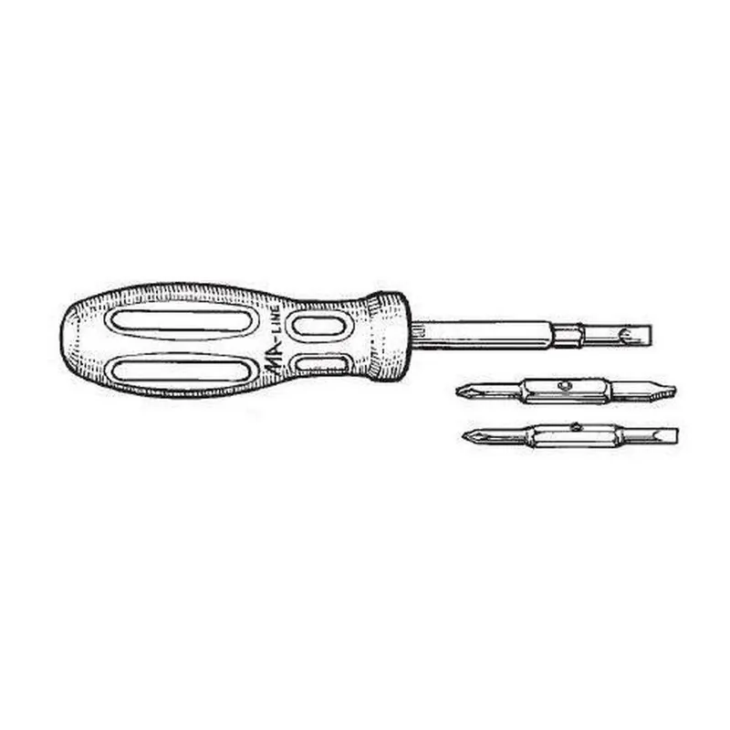 Ma-Line MA-9358-12 Heavy Duty Rubber Grip 6-in-1 Screwdriver 12 Pack