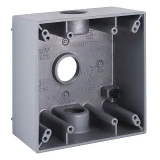 Raco 5341-0 2-Gang Weatherproof Box W/3 3/4 Hubs