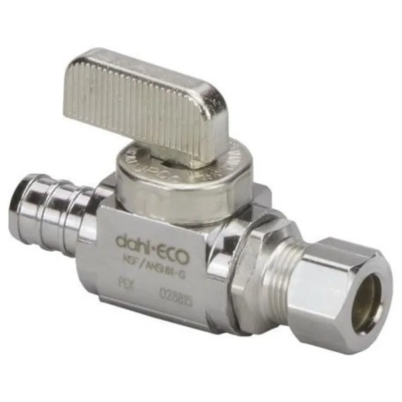 Viega 46022 PureFlow Crimp Stop Valve 160 PSI 1/2 x 1/4 Crimp x CTS