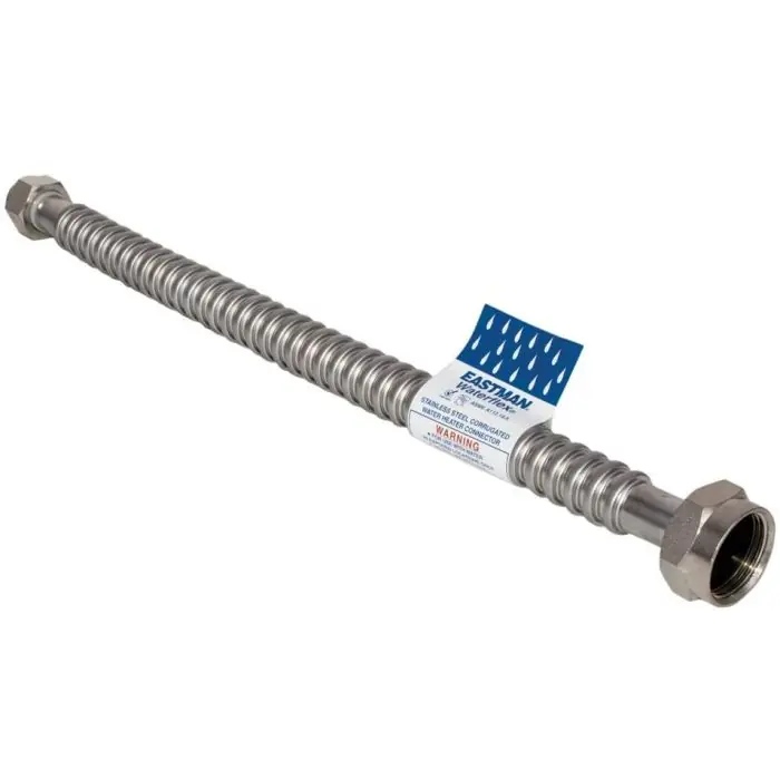 EZ-FLO 437024 437018 Stainless Steel Corrugated Water Heater Connector 3/4-Inch Fip X 3/4-Inch Fip