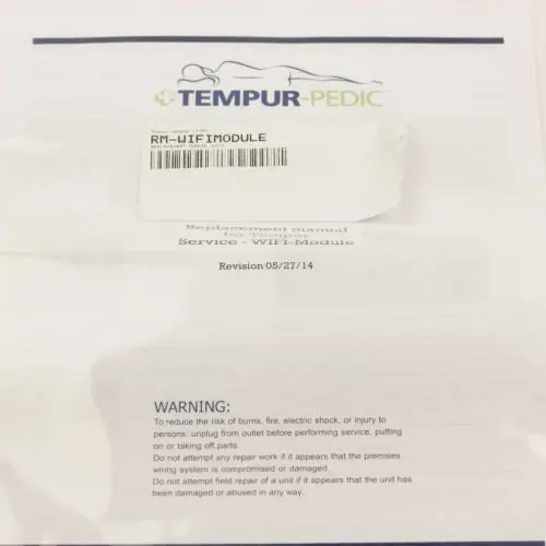 Tempur-pedic RM-WIFIMODULE REPLACEMENT MANUAL WIFI