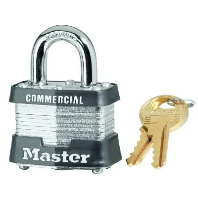 Master Lock 3DCOM Tumbler Padlock Keyed Different 1 9/16 Width
