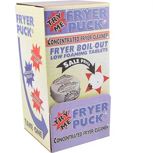 AllPoints 1431176 Tablet Fryer Boil-Out Box/40 Fryer Puck Counter