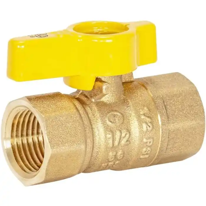 EZ-FLO 60009 Brass Straight Gas Ball Valve With 1/4-Turn Handle 1/2 FIP