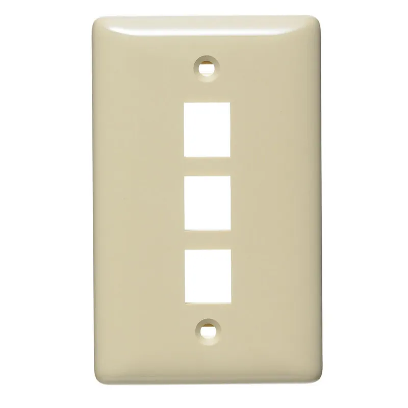 PREMISE WIRING NSP13I Rear Load Multi-Media Faceplate 1 Gang 3 Ports
