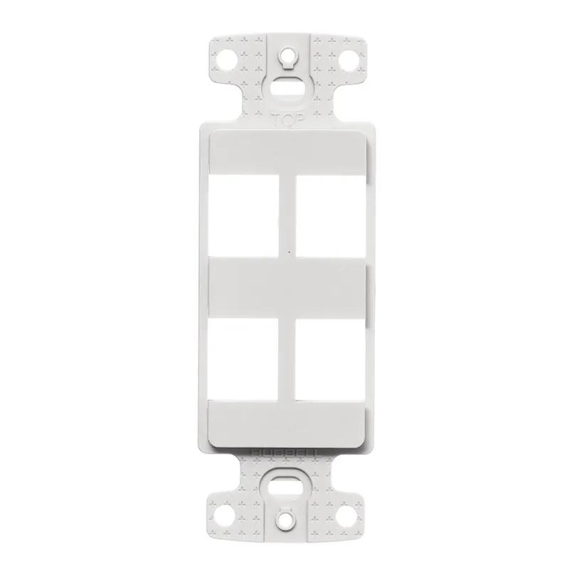 Hubbell NS614W PREMISE WIRING Decorator Frame 1 Gang 4 Ports