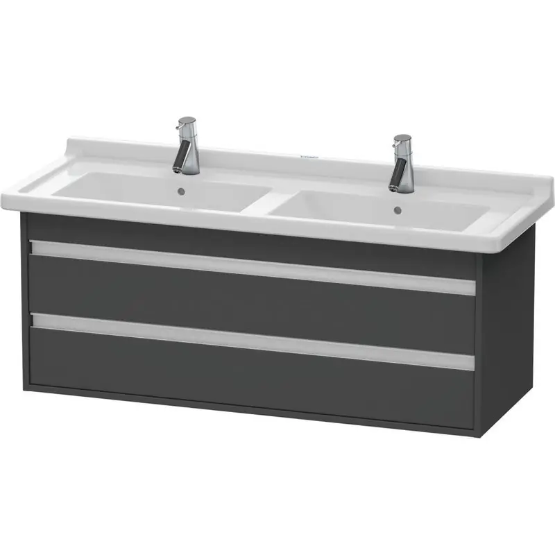 Duravit KT664604949 Ketho Wall-Mounted Vanity Unit in Graphite Matt