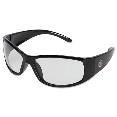 Smith & Wesson 21302 Elite Safety Glasses Clear Polycarbonate Lens Anti-Fog Black Nylon