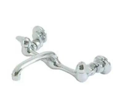 EZ FLO 10142LF 2-Handle Wall-Mount Faucet, Chrome-Plated