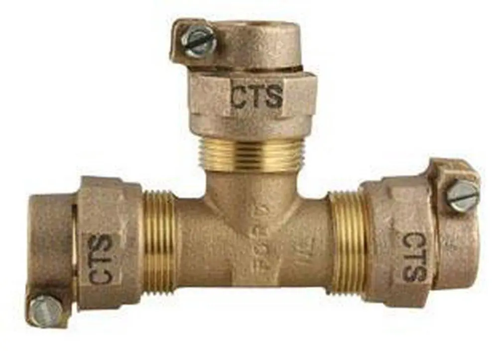 Ford Meter Box T444-444-NL 1 In. Pack Joint Brass Tee