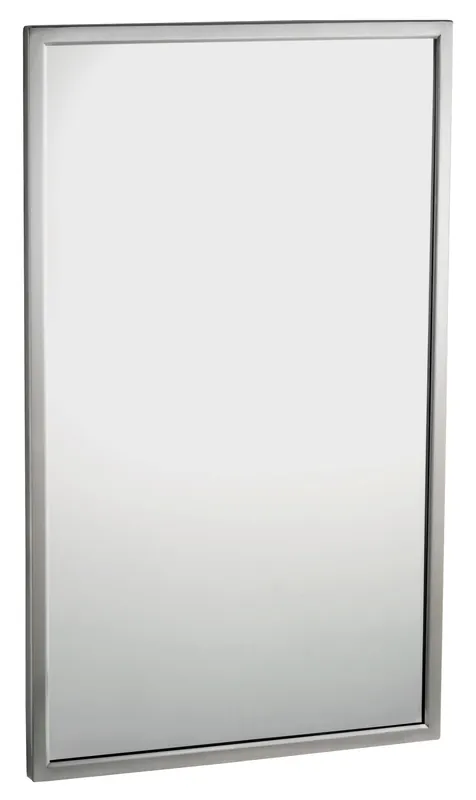 Bobrick 29081830 Tempered Glass Welded Frame Mirror 18 x 30 Inches