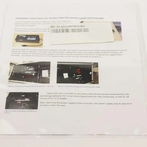 Tempur-pedic RM-PLUSCONTROLBO Manual Plus Control Box