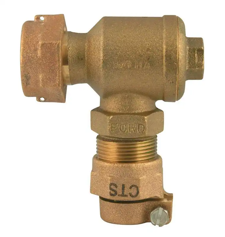 Ford Meter Box HA34-323-NL 5/8 x 3/4 in. Meter Swivel x Pack Joint Reducing Angle Check Valve
