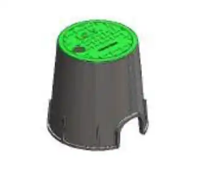 NDS NATIONAL DIVERSIFIED SALES 6RNDBC Valve Tech 6 in Round Valve Box Black with Green Lid