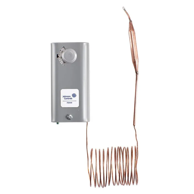 JOHNSON A19ADB-38C Remote Bulb Temp Controller Spst Open High 100-240F Manual Reset 3/8 X 4 W/ 6' Cap Screwdriver Slot