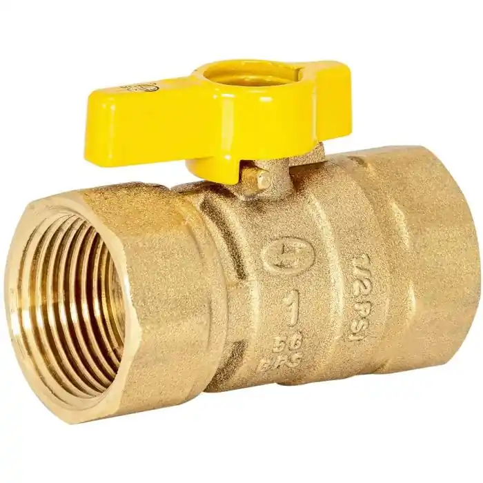 EZ-FLO 60013 Brass Gas Ball Valve With 1/4-Turn Handle 1 FIP