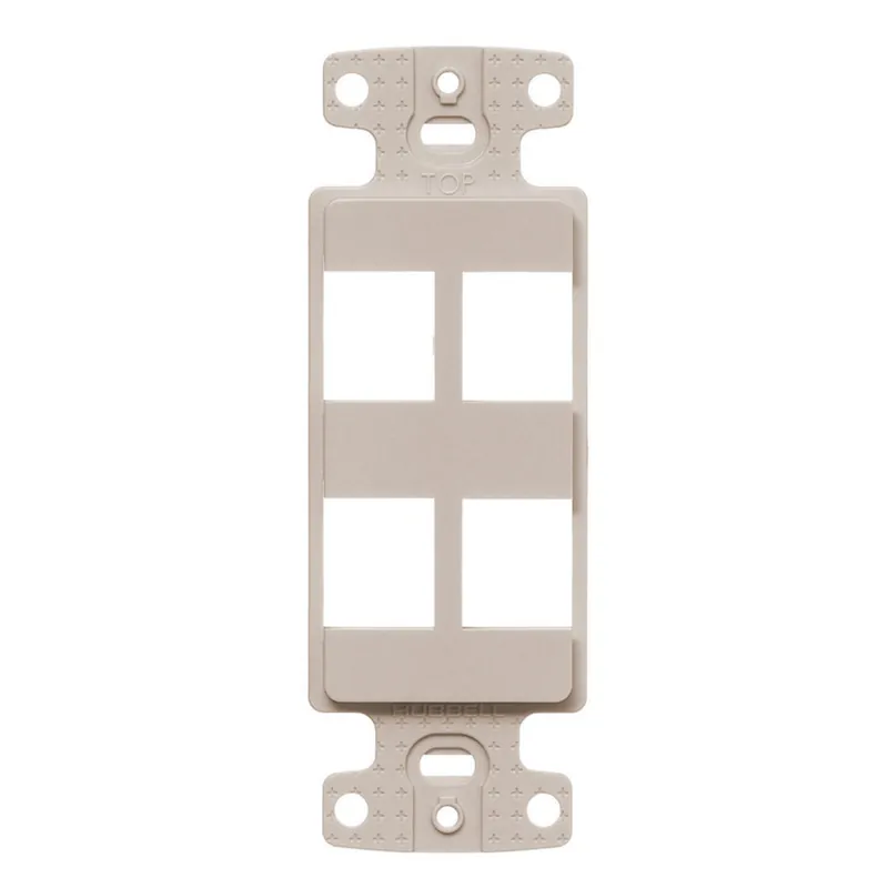 premise wiring NS614LA plate decorator frame 4-port light almond