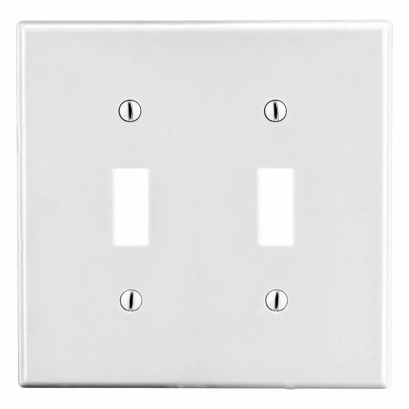 Premise Wiring P2W Wall Plate Non-Metallic 2-Gang Toggle White