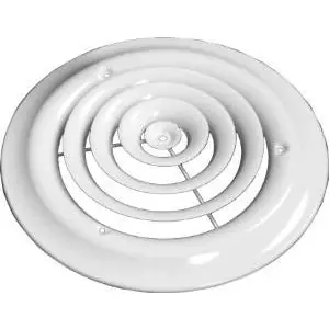 Continental Industries 1608 Ceiling Diffuser 8 Round White Steel
