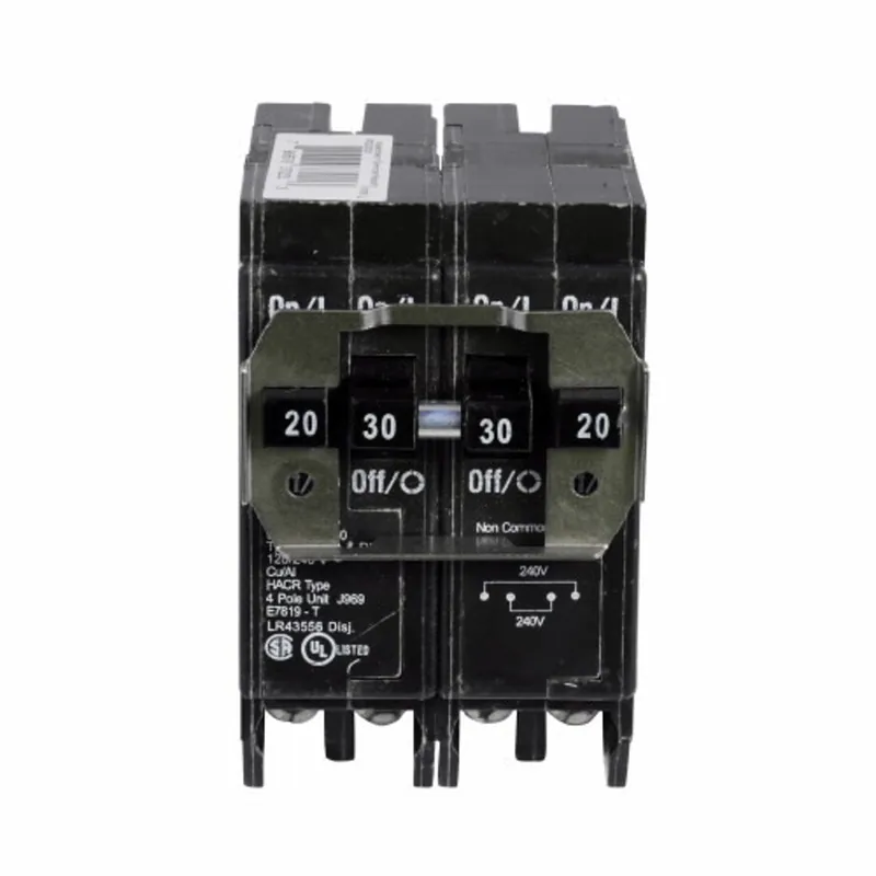 Eaton BRDC215215 Type BR Quadplex Circuit Breaker 120/240 VAC (4) 15 Amp 10 kAIC