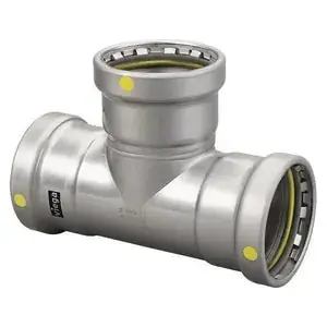 MEGAPRESS 28905 MegaPressG Carbon Steel Tee, With Smart Connect & HNBR Sealing, P x P x P, 2-1/2 x 2-1/2 x 1-1/4