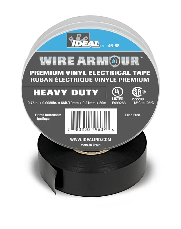 Ideal Industries 46-88 Vinyl Tape Black 3/4 in. X 66 ft.