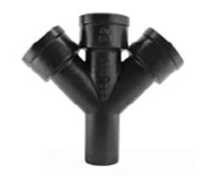 Charlotte Pipe SV001101000 Cast Iron Double Wye 3 inch x 3 inch x 3 inch x 3 inch Spigot x Hub x Hub x Hub