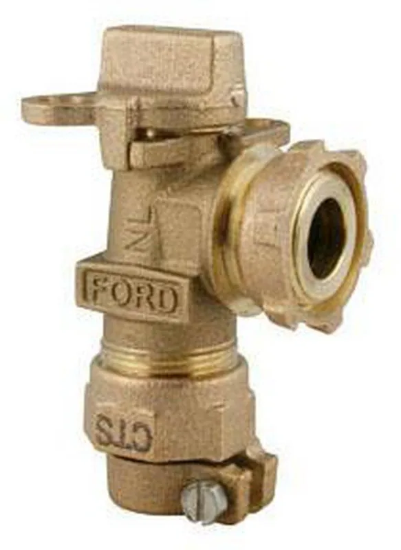 Ford Meter Box AV94-323W-NL 3/4 in. Pack Joint x Meter Yoke Brass Angle Yoke Key Valve