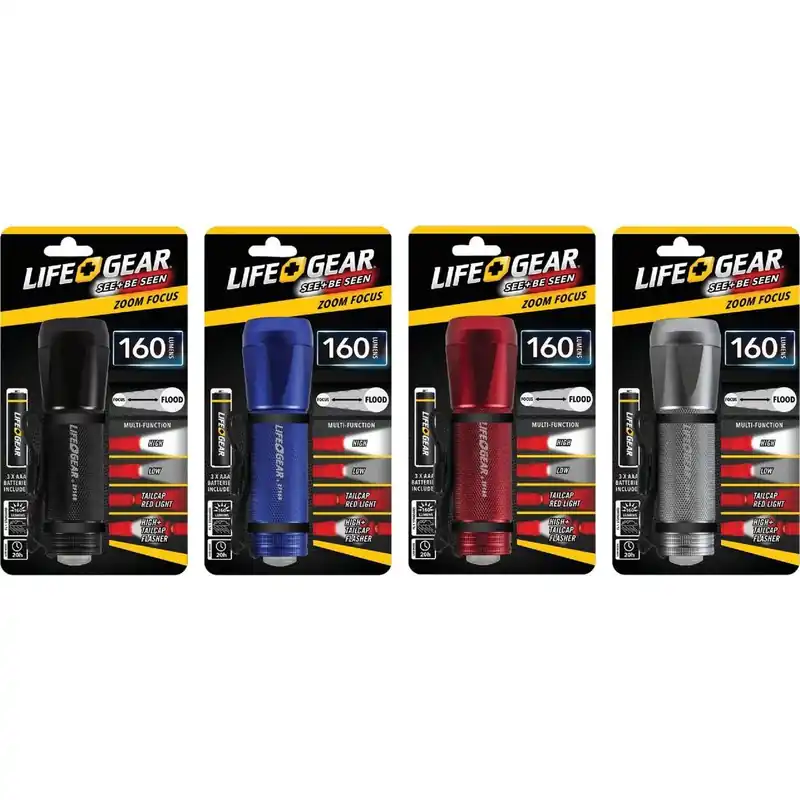 Life Gear LG09-60589-SA4 Zoom Focus LED Flashlight