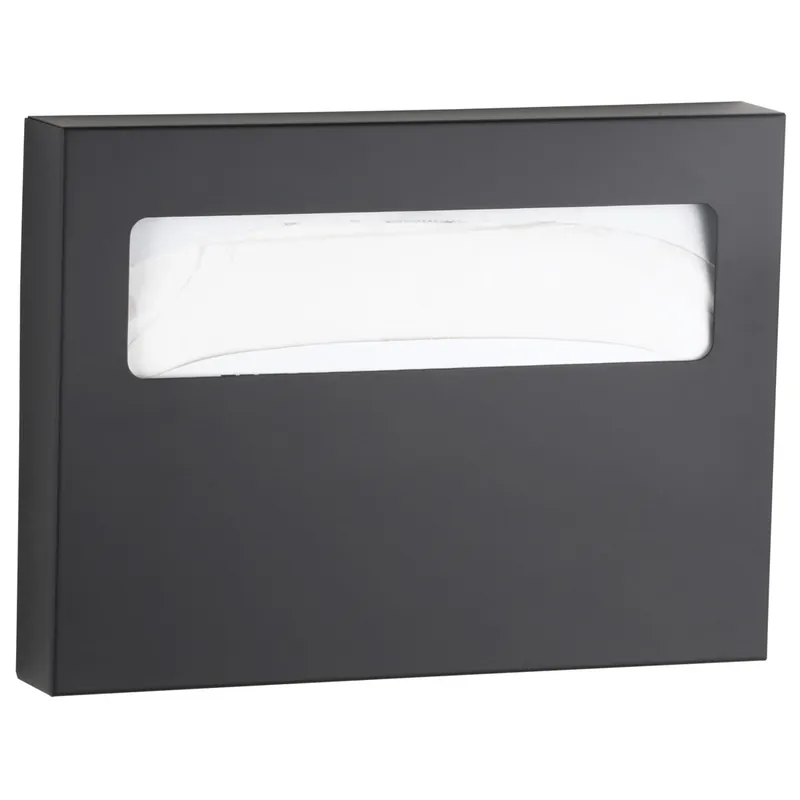 Bobrick 221.MBLK ClassicSeries Toilet Seat Cover Dispenser, Matte Black