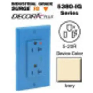 Leviton 5380-IGI Receptacle Prot Srg 125VAC 20A 5KA Surf