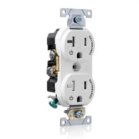 Leviton TBR20-S1W Tamper Resistant Duplex Receptacle 20A-125 White