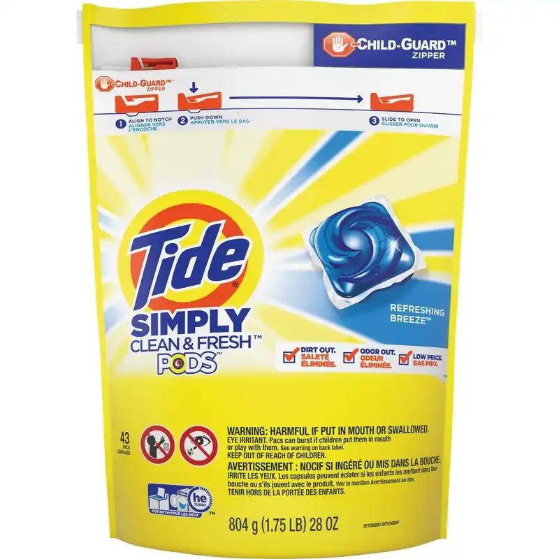 Tide 3700075230 Simply Clean & Fresh 28 Oz. 43 Load High Efficiency Pod Laundry Detergent