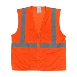 Protective Industrial Products 302-MVGZ4POR-M Class 2 Mesh Vest, 4 Pockets, Zipper Closure