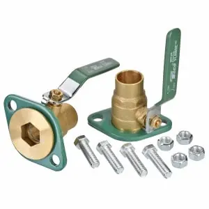 RHEEM DIB401244 Shut-Off Freedom Flange Set - Sweat with Lever Handle - 1 in