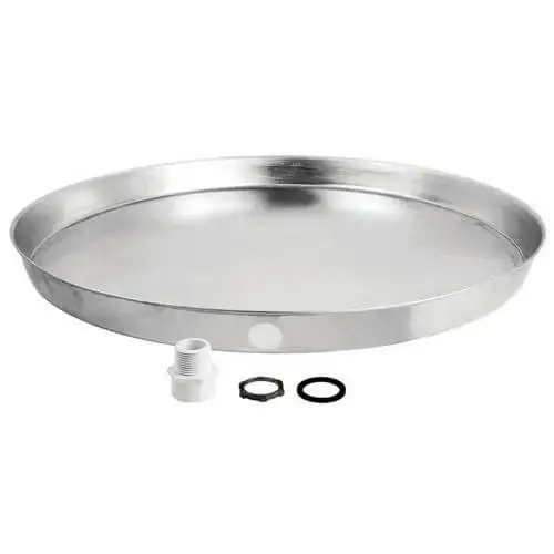 RHEEM AP13325 Water Heater Drain Pan - Aluminum, 30 x 2-1/8 in., 1 in. Drain Hole