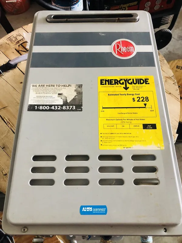 RHEEM 691329 Liquid Propane Water Heater