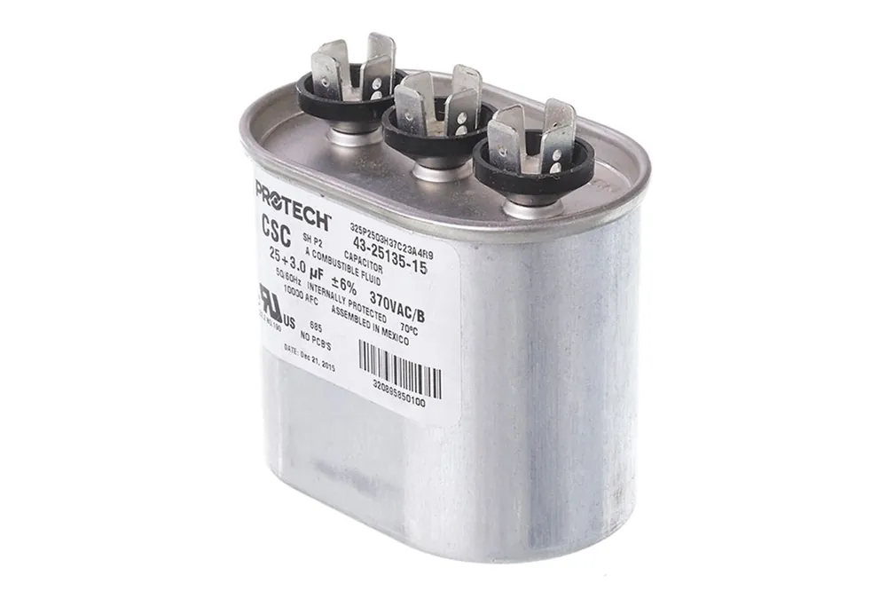 RHEEM 43-25135-15 Oval Dual Run Capacitor 25 + 3 UF/MFD 370V