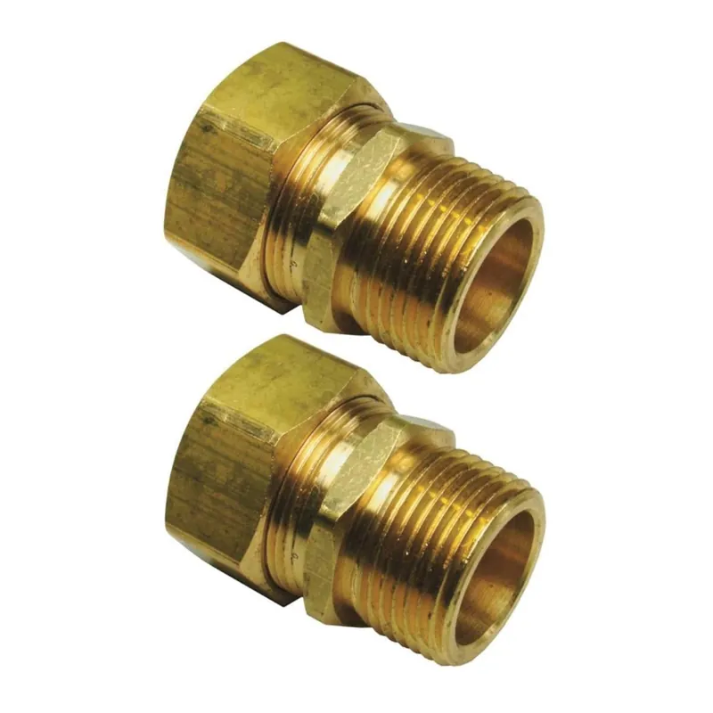RHEEM SP10354 3/4 NPT x 1/2 Tube Compression Fitting Connectors Set of 2
