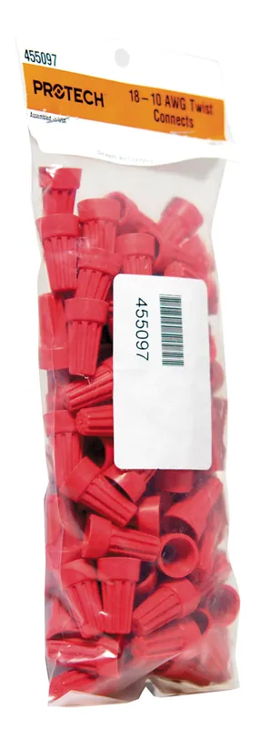 RHEEM 455097 Red Twist-On Wire Connectors 18-10 AWG Bag of 100