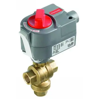 Honeywell VBN3AJPL1001 Control Ball Valve, 3-Way, 1/2 NPT