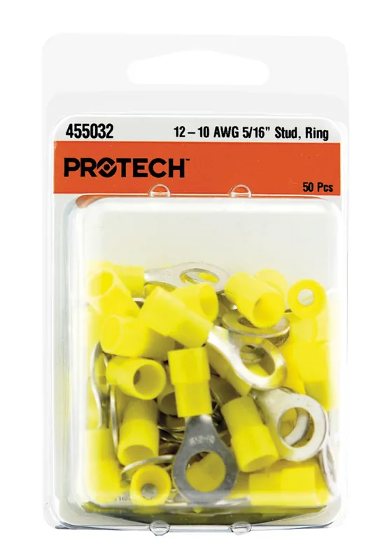 RHEEM 455032 Insulated Ring Terminals - 5/16 Inch Stud - Pack of 50
