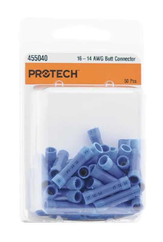 RHEEM 455040 Insulated Butt Connectors - 16 and 14 Gauge Wire - Pack of 50