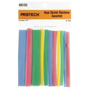 RHEEM 455153 Heat Shrink Tubing Assortment Rainbow Pack 1/4 in. 5