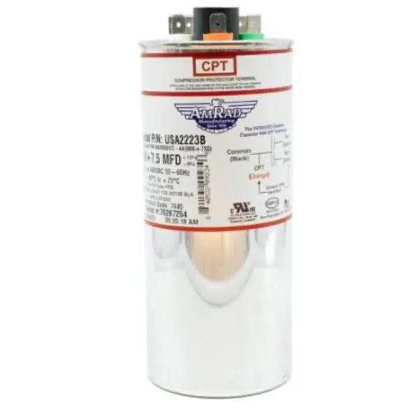 Rheem USA2223B AmRad Run Capacitor 80 + 7.5 uf MFD 370/440 Volt