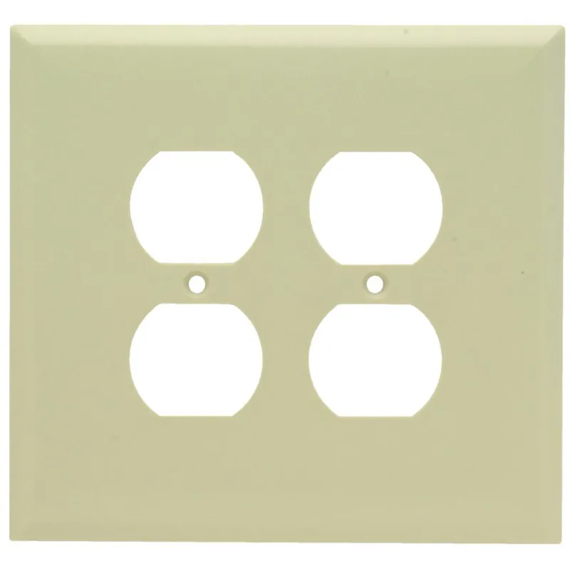 Pass & Seymour SPO82-I Jumbo Standard Sized Receptacle Wallplate, 2 Gangs, 5 in