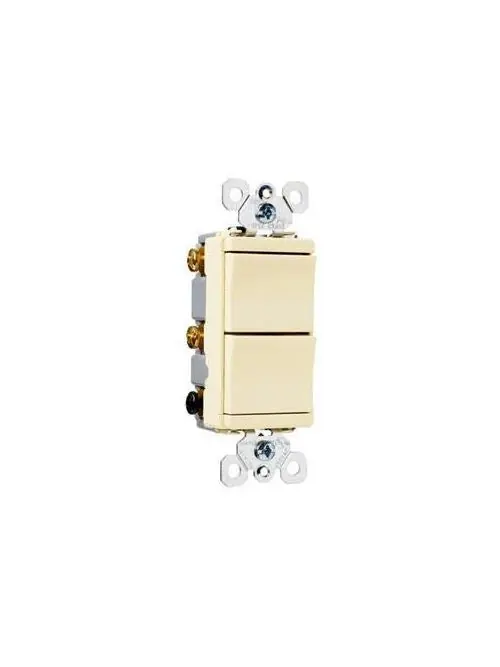 Pass & Seymour TM811-LACC Decorator Combo 2 Single Pole Switches Light Almond